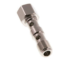 2-way nickel-plated Brass Banjo Bolt with G1/4'' Male and Female Threads L46.7mm [2 Pieces]