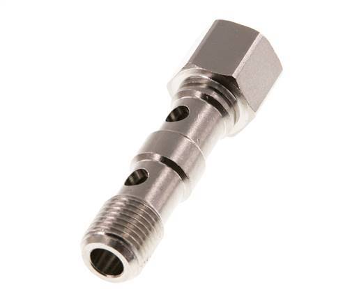 2-way nickel-plated Brass Banjo Bolt with G1/4'' Male and Female Threads L46.7mm [2 Pieces]