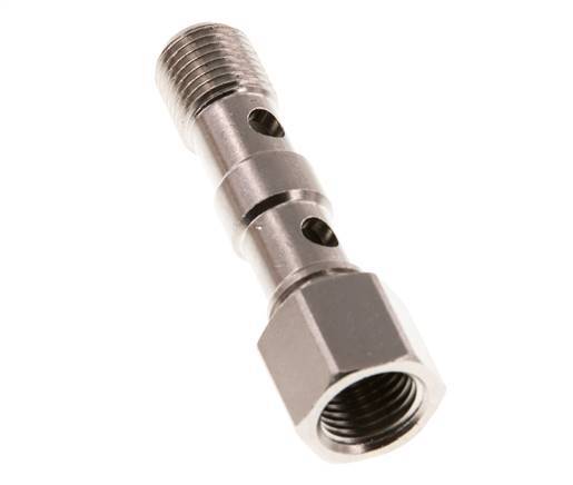 2-way nickel-plated Brass Banjo Bolt with G1/4'' Male and Female Threads L46.7mm [2 Pieces]