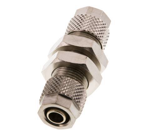 Conector Recto Latón Niquelado 8x6 & 6x4 Pasamuros [2 piezas]