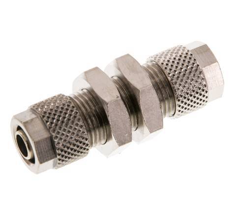 Conector Recto Latón Niquelado 8x6 & 6x4 Pasamuros [2 piezas]