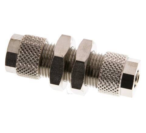 Conector Recto Latón Niquelado 8x6 & 6x4 Pasamuros [2 piezas]