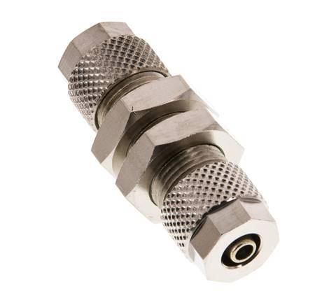 Conector Recto Latón Niquelado 8x6 & 6x4 Pasamuros [2 piezas]