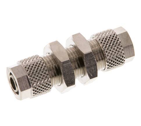 Conector Recto Latón Niquelado 8x6 Pasamuros [2 piezas]