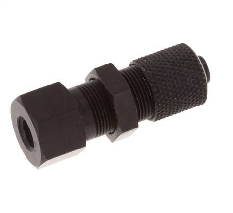 6x4 & M5 Aluminum Straight Push-on Fitting with Female Threads Bulkhead