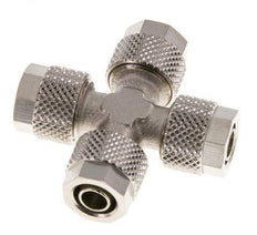 8x6 Nickel plated Brass Cross Push-on Fitting