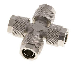 10x8 Nickel plated Brass Cross Push-on Fitting
