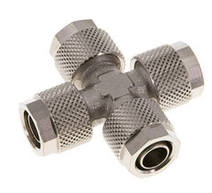 10x8 Nickel plated Brass Cross Push-on Fitting