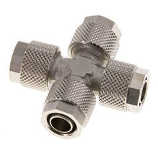 10x8 Nickel plated Brass Cross Push-on Fitting