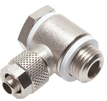 10x8 & G1/8'' Nickel plated Brass Banjo Push-on Fitting with Male Threads with O-ring Rotatable [2 Pieces]