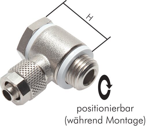 4.3x3 & M5 Nickel plated Brass Banjo Push-on Fitting with Male Threads with O-ring Rotatable [10 Pieces]