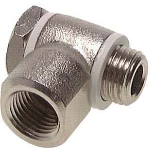 M5 Nickel plated Brass Banjo Fitting with Male and Female Threads with Banjo Bolt with O-ring Rotatable [2 Pieces]