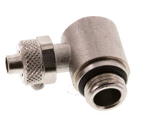 8x6 & G1/4'' Nickel plated Brass Elbow Push-on Fitting with Male Threads Rotatable Inner Hexagon