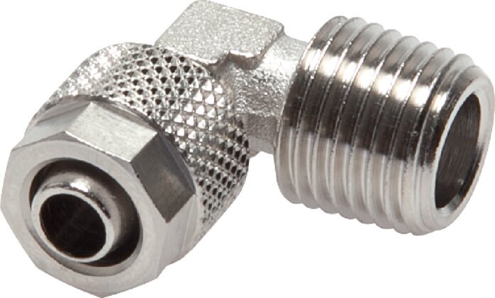 10x8 & R1/4'' Nickel plated Brass Elbow Push-on Fitting with Male Threads [2 Pieces]