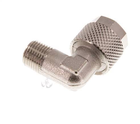10x8 & R1/8'' Nickel plated Brass Elbow Push-on Fitting with Male Threads [2 Pieces]