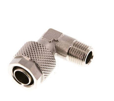 10x8 & R1/8'' Nickel plated Brass Elbow Push-on Fitting with Male Threads [2 Pieces]