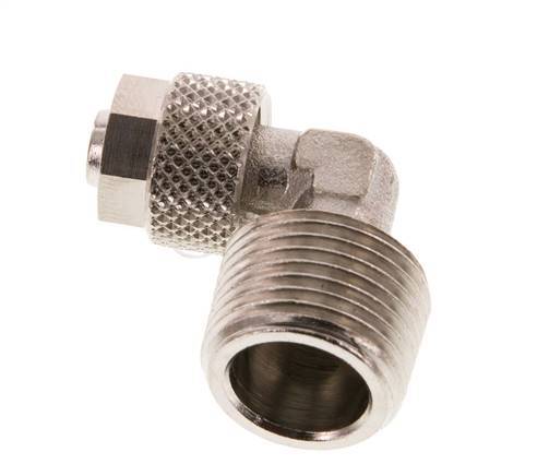 8x6 & R3/8'' Nickel plated Brass Elbow Push-on Fitting with Male Threads [2 Pieces]