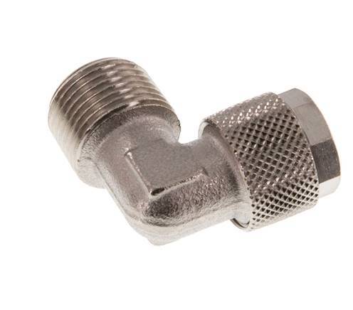 12x10 & R3/8'' Nickel plated Brass Elbow Push-on Fitting with Male Threads [2 Pieces]