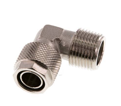 12x10 & R3/8'' Nickel plated Brass Elbow Push-on Fitting with Male Threads [2 Pieces]