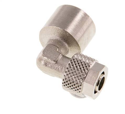 8x6 & G1/4'' Nickel plated Brass Elbow Push-on Fitting with Female Threads [2 Pieces]