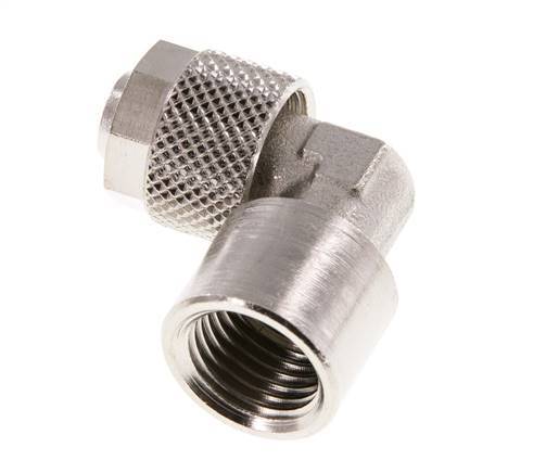 10x8 & G1/4'' Nickel plated Brass Elbow Push-on Fitting with Female Threads [2 Pieces]