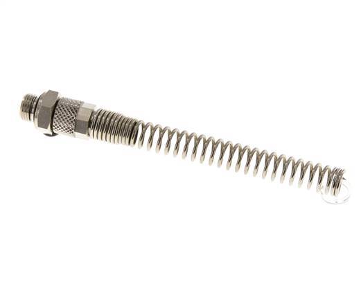 Conector Recto Latón Niquelado 6x4 & G1/8'' con protección contra dobleces de Rosca Macho [2 piezas]