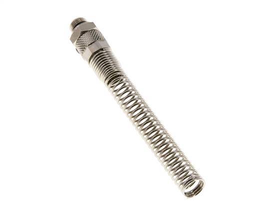 8x6 & G1/8'' Nickel plated Brass Straight Push-on Fitting with Male Threads Bend Protection [2 Pieces]