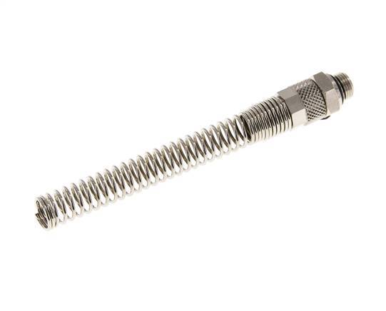 8x6 & G1/8'' Nickel plated Brass Straight Push-on Fitting with Male Threads Bend Protection [2 Pieces]