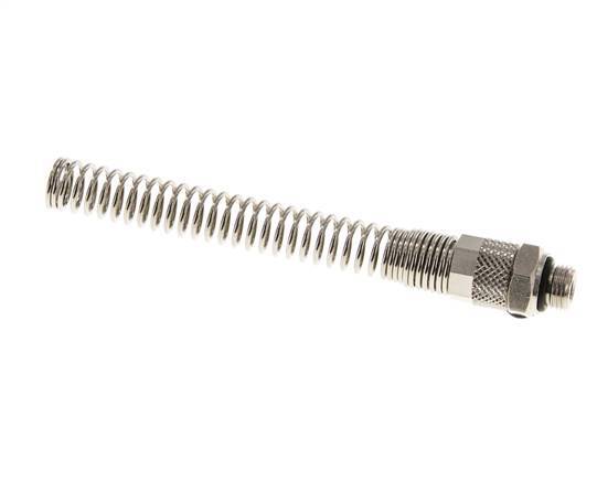 8x6 & G1/8'' Nickel plated Brass Straight Push-on Fitting with Male Threads Bend Protection [2 Pieces]