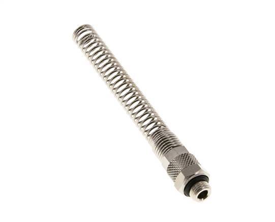 8x6 & G1/8'' Nickel plated Brass Straight Push-on Fitting with Male Threads Bend Protection [2 Pieces]