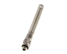 8x6 & G1/8'' Nickel plated Brass Straight Push-on Fitting with Male Threads Bend Protection [2 Pieces]