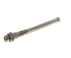 6x4 & G1/4'' Nickel plated Brass Straight Push-on Fitting with Male Threads Bend Protection [2 Pieces]