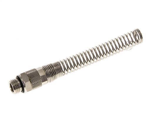 Conector Recto Latón Niquelado 10x8 & G1/4'' con protección contra dobleces de Rosca Macho [2 piezas]