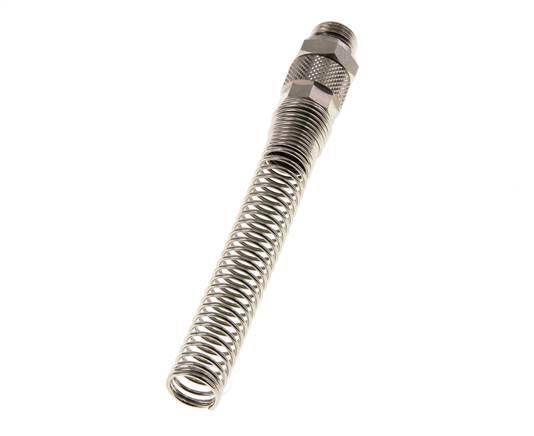 Conector Recto Latón Niquelado 10x8 & G1/4'' con protección contra dobleces de Rosca Macho [2 piezas]
