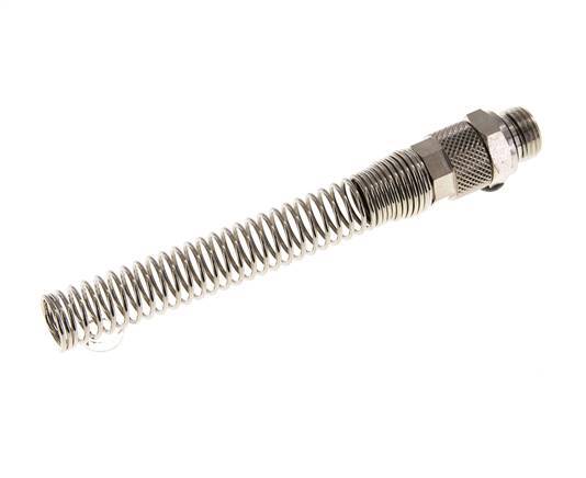 Conector Recto Latón Niquelado 10x8 & G1/4'' con protección contra dobleces de Rosca Macho [2 piezas]