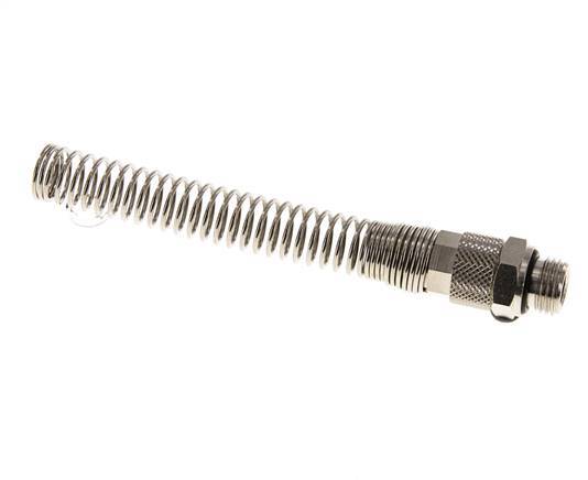 Conector Recto Latón Niquelado 10x8 & G1/4'' con protección contra dobleces de Rosca Macho [2 piezas]