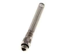 Conector Recto Latón Niquelado 10x8 & G1/4'' con protección contra dobleces de Rosca Macho [2 piezas]