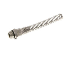 Conector Recto Latón Niquelado 10x8 & G3/8'' con protección contra dobleces de Rosca Macho [2 piezas]