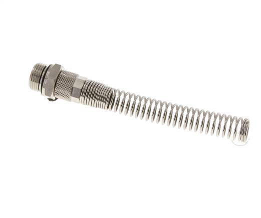 10x8 & G3/8'' Nickel plated Brass Straight Push-on Fitting with Male Threads Bend Protection [2 Pieces]