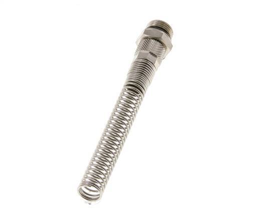 Conector Recto Latón Niquelado 10x8 & G3/8'' con protección contra dobleces de Rosca Macho [2 piezas]