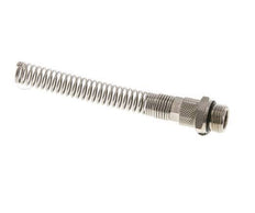 Conector Recto Latón Niquelado 10x8 & G3/8'' con protección contra dobleces de Rosca Macho [2 piezas]