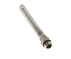 Conector Recto Latón Niquelado 10x8 & G3/8'' con protección contra dobleces de Rosca Macho [2 piezas]