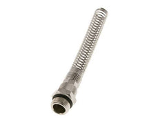 Conector Recto Latón Niquelado 10x8 & G3/8'' con protección contra dobleces de Rosca Macho [2 piezas]