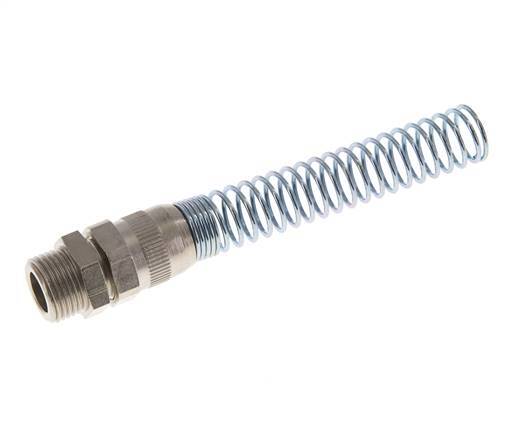 12x9 & G3/8'' Nickel plated Brass Straight Push-on Fitting with Male Threads Bend Protection