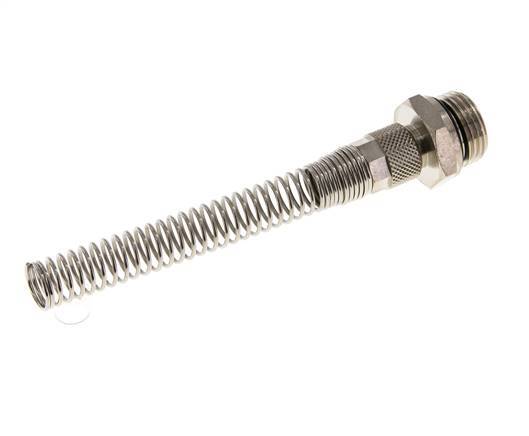 Conector Recto Latón Niquelado 10x8 & G1/2'' con protección contra dobleces de Rosca Macho [2 piezas]