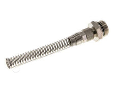 Conector Recto Latón Niquelado 10x8 & G1/2'' con protección contra dobleces de Rosca Macho [2 piezas]