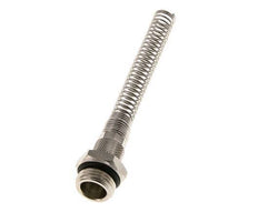 Conector Recto Latón Niquelado 10x8 & G1/2'' con protección contra dobleces de Rosca Macho [2 piezas]