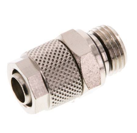 10x8 & G1/4'' Nickel plated Brass Straight Push-on Fitting with Male Threads NBR [2 Pieces]