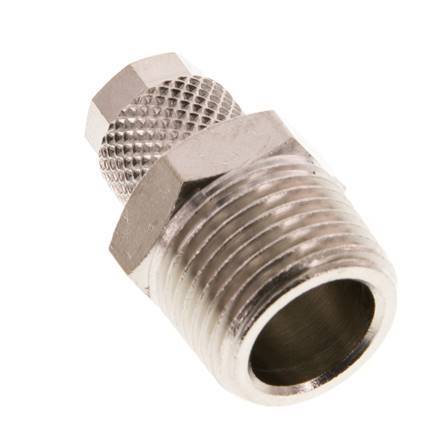 6x4 & R3/8'' Nickel plated Brass Straight Push-on Fitting with Male Threads [5 Pieces]