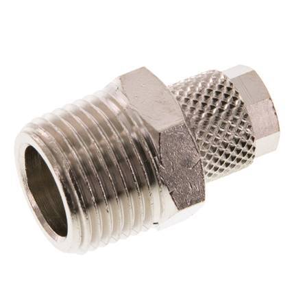 6x4 & R3/8'' Nickel plated Brass Straight Push-on Fitting with Male Threads [5 Pieces]